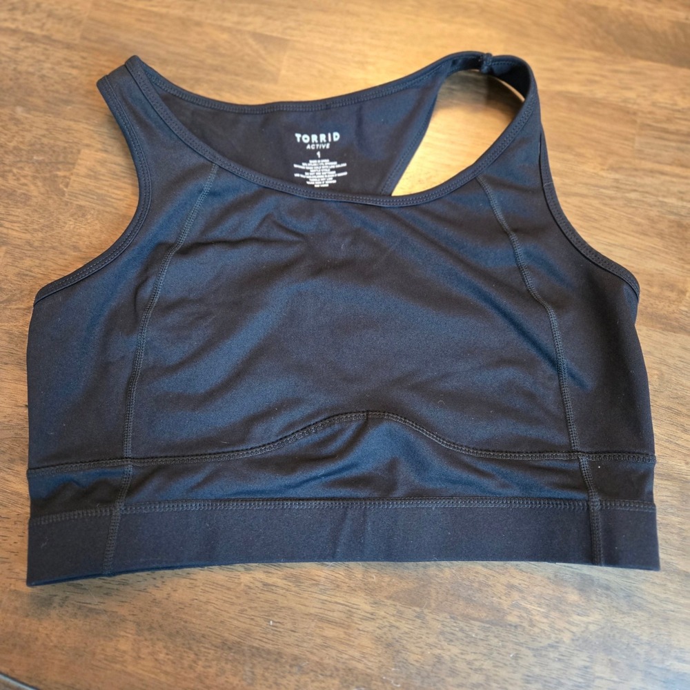 Torrid Active Black Racerback Sports Bra Plus Size 1 11031285 Medium Impact
